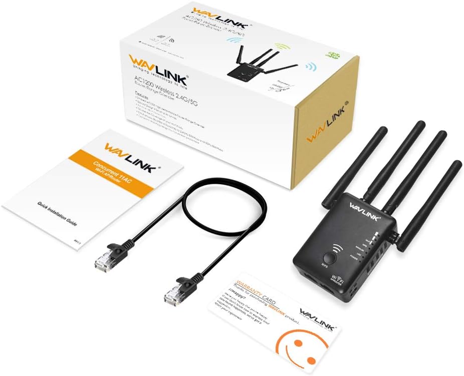 WAVLINK Wi-Fi Range Extender, AC1200 Wireless WiFi Booster, AP Access Point, WiFi Repeater Signal Booster with Dual Band 5Ghz 2.4Ghz, Works Any Router