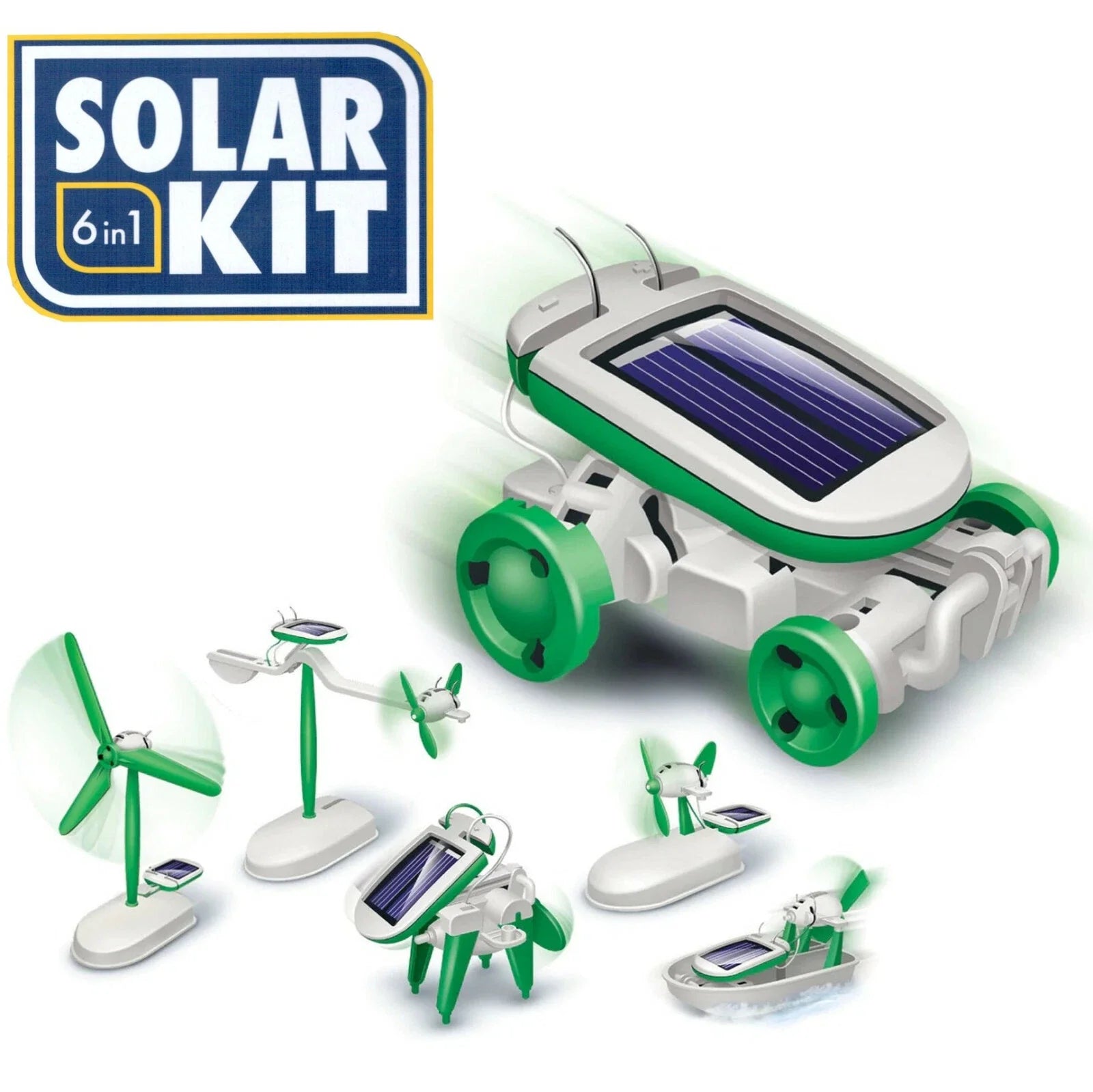 6-In-1 Solar-Power Robot Kit Assembling Ship Fan Windmill Car Toys Scientific Lab DIY Kids Educational Gadgets
