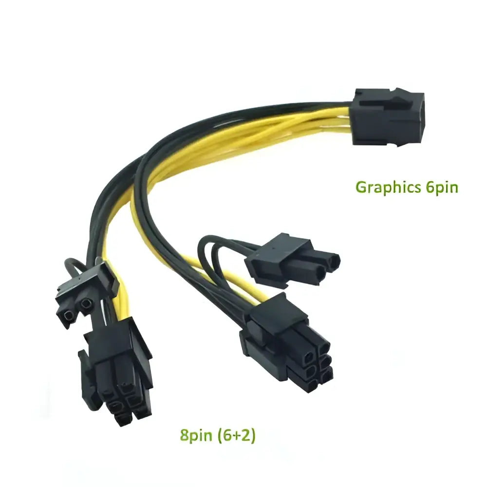 6 Pin Female to Dual 8 Male PCI Express Video Card Cable