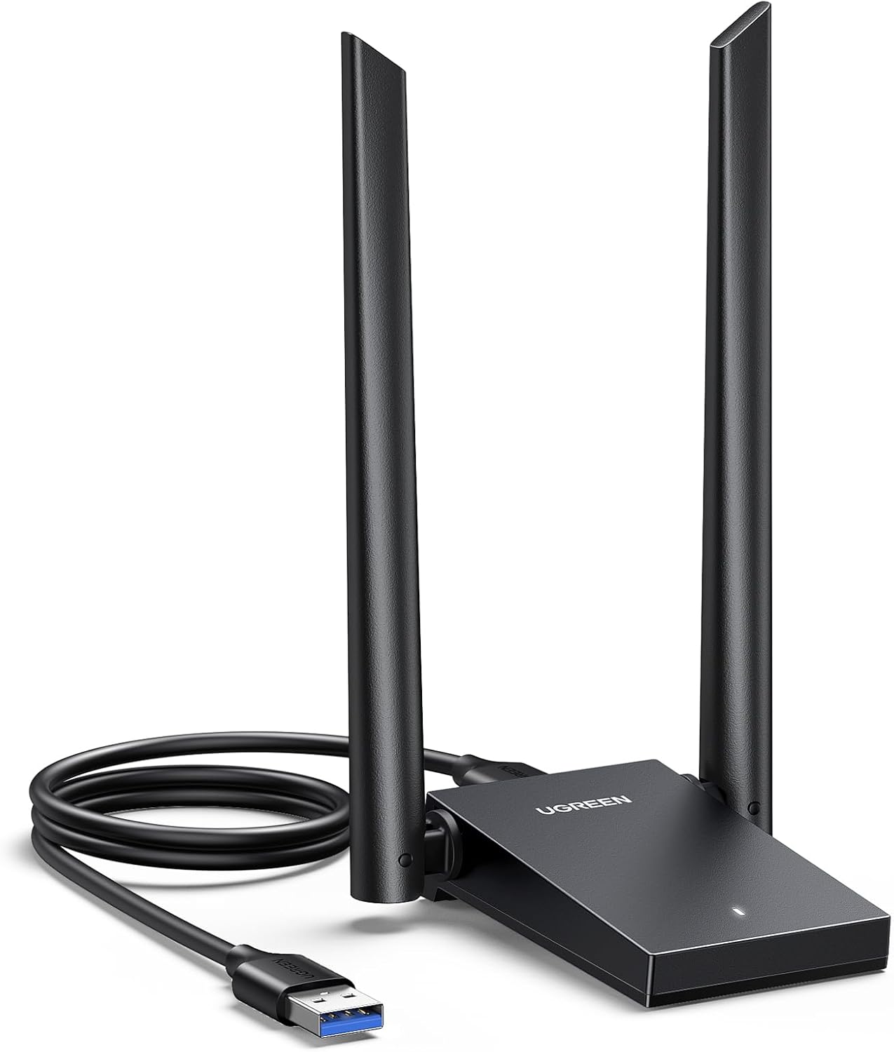 UGREEN AX1800 WiFi 6 Adapter Dual Band USB 3.0 with 5dBi High Gain Double Antennas Wireless Dongle Network Adapters for PC Desktop Laptop Built-in Driver Supports Windows 10/11