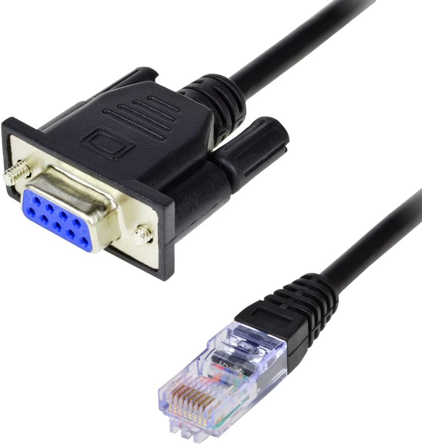 RJ45 to RS232COOSO DB9 9-Pin Serial Port Female to RJ45 Female Cat5 Ethernet LAN Console 3.3Ft