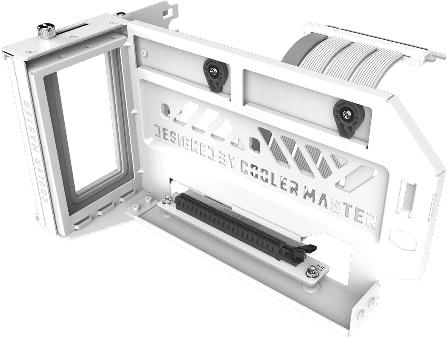 Cooler Master Universal Vertical VGA Card Holder V3 with PCI-E x16 4.0 165mm Riser Cable, White