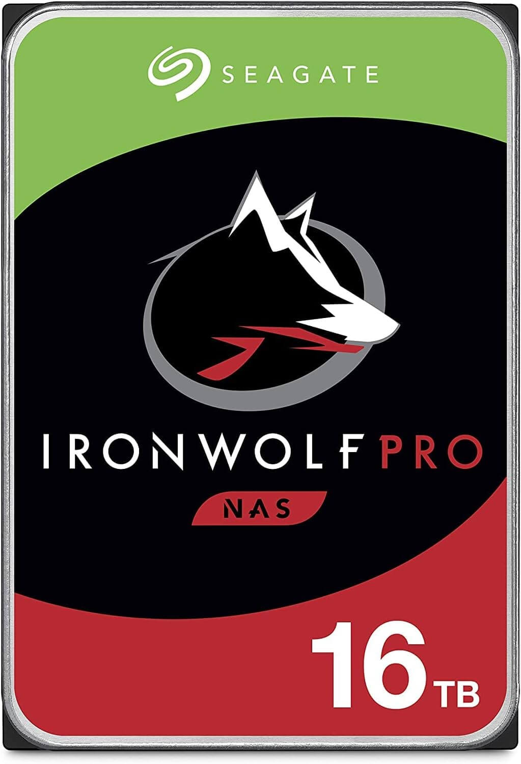 Seagate IronWolf Pro ST16000NE000 NAS Internal Hard Drive 16TB HDD 3.5 Inch 7200 rpm CMR 256 MB Cache SATA 6GB/s Silver incl. 3 Year Rescue Service