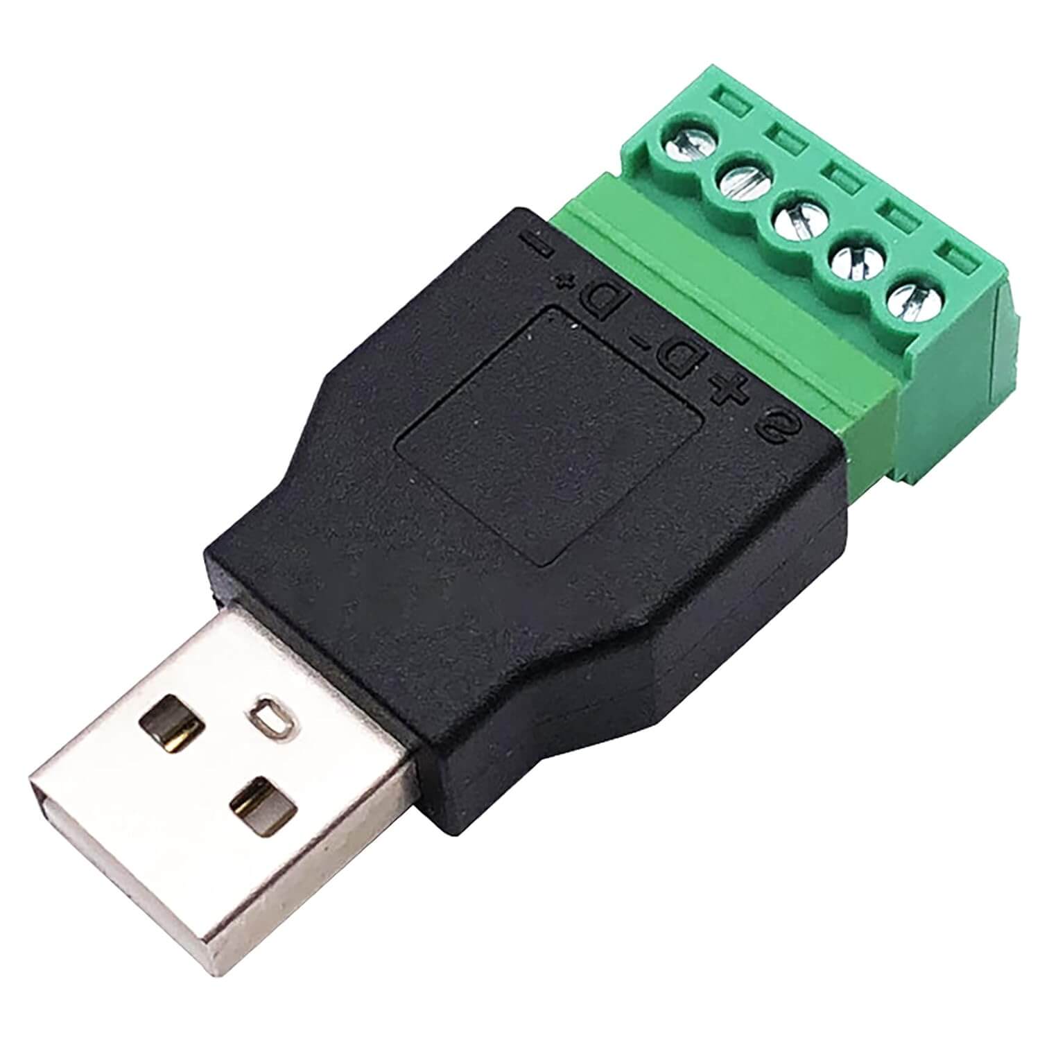 USB 2.0 Type A Male/Female to 5 Pin Screw Terminal Block Connector, tunghey Portable Pluggable Type Adapter Connector Converter 300V 8A