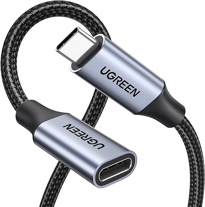 UGREEN USB C Extension Cable USB 3.2 Gen 2 10Gbps Type C Male to Female Extender Cord Nylon Braided 100W Fast Charge 4K 60Hz