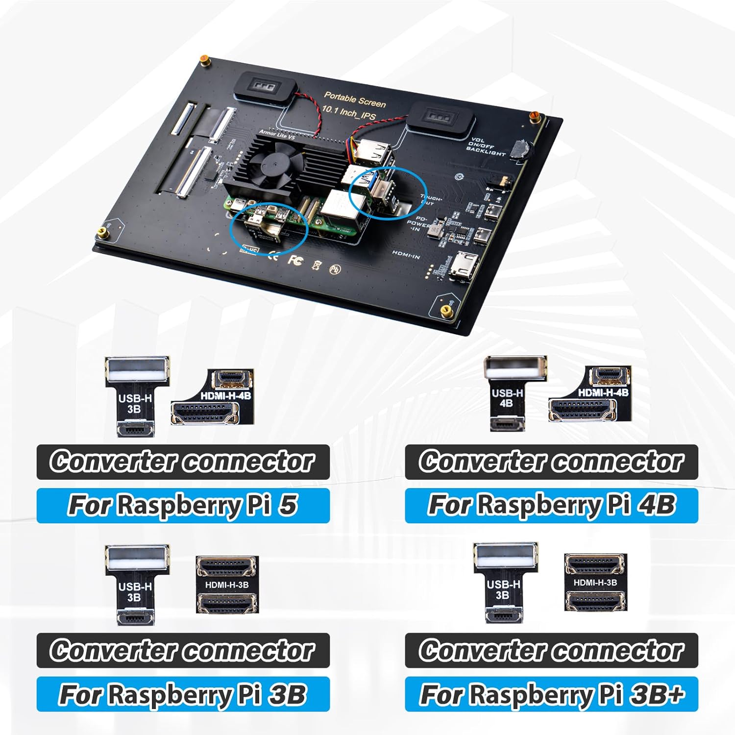 LCD Screen for Raspberry Pi 10.1 Inch Capacitive Touchscreen HDMI Monitor for Raspberry Pi - IPS 1280x800 LCD Display With Dual-Speaker and Mount Hole for Pi 5/4B/3B+/3B/B+ Board