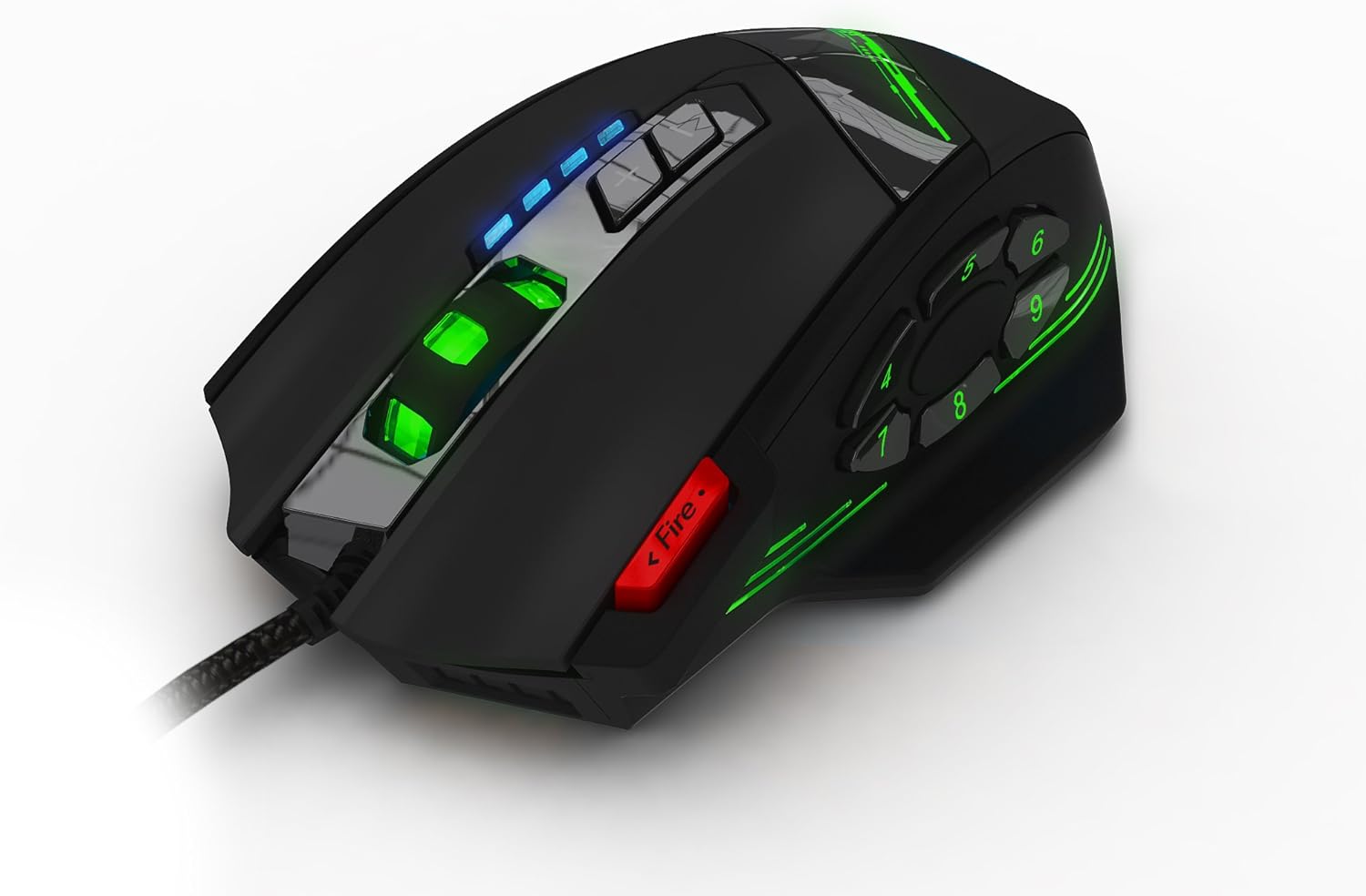 AFUNTA 12 Programmable Buttons Zelotes C12 Gaming Mouse, AFUNTA Laser double-speed adjustment 8000DPI Mice Support 4 level switch