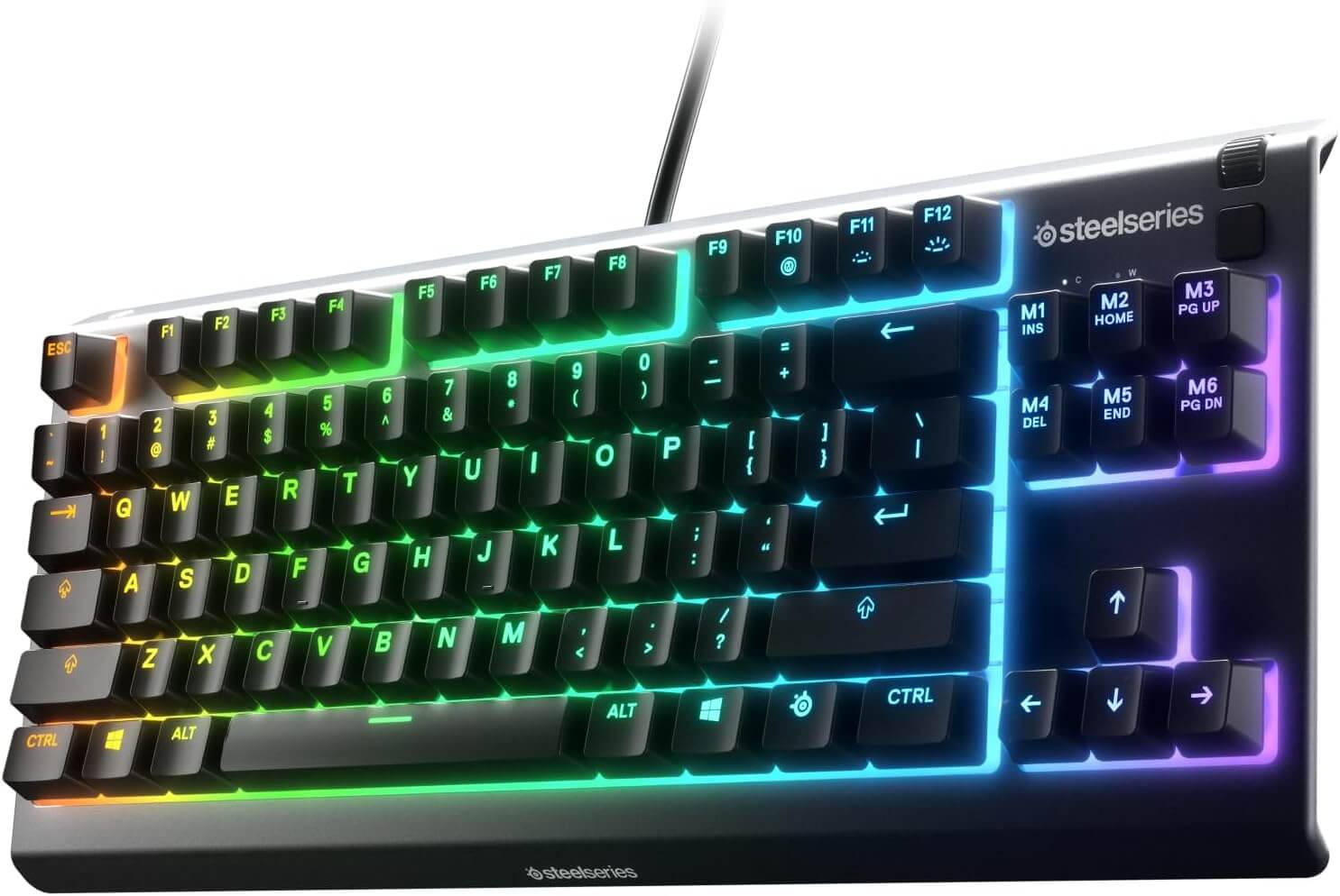 SteelSeries Apex 3 TKL Compact Whisper Quiet IP32 Water & Dust-Resistant Gaming Keyboard - Prism 10-Zone RGB Illumination