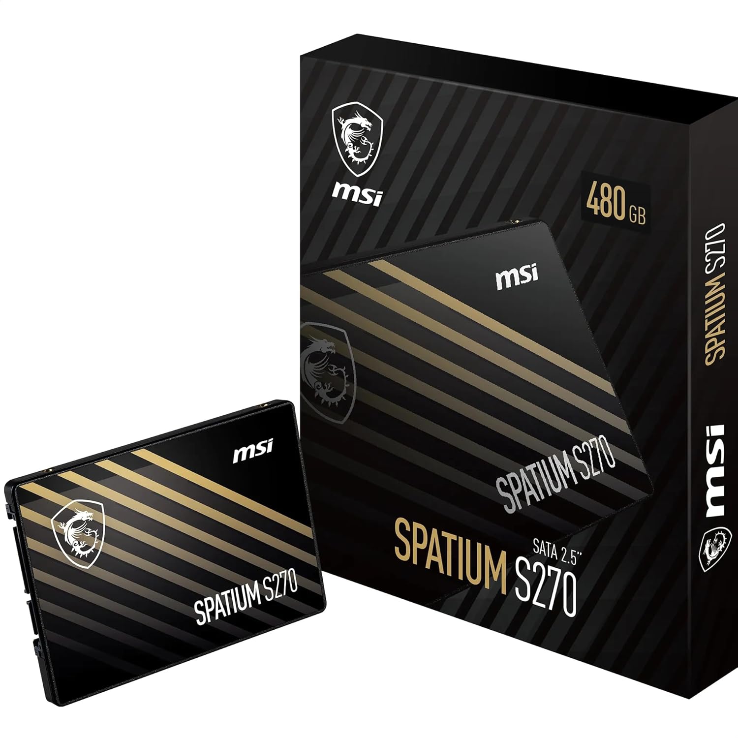 MSI SPATIUM S270 SATA 2.5 480GB - Internal Solid State Drive, 500MB/s Read & 450MB/s Write, 3D NAND, Built-in Data Security, MSI Center - 5 Year Warranty (250 TBW)