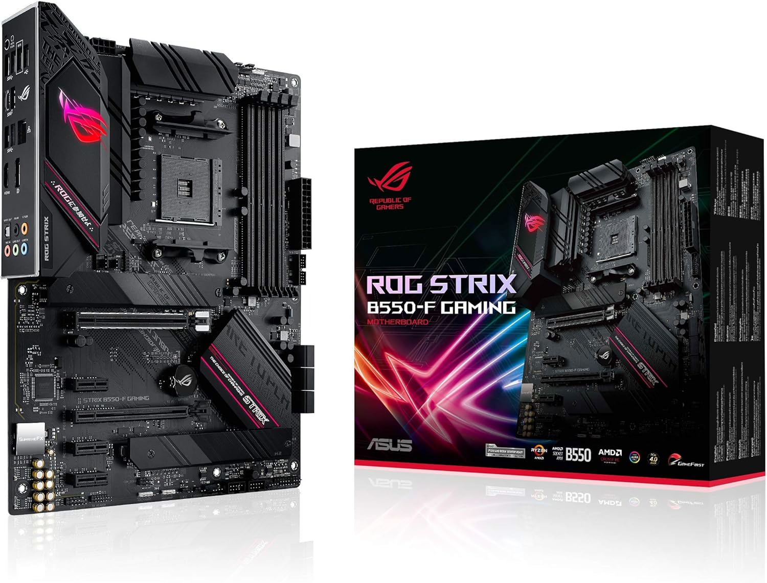 ASUS ROG Strix B550-F Gaming Motherboard, AMD, AM4, ATX, 128GB DDR4, 4 DIMM