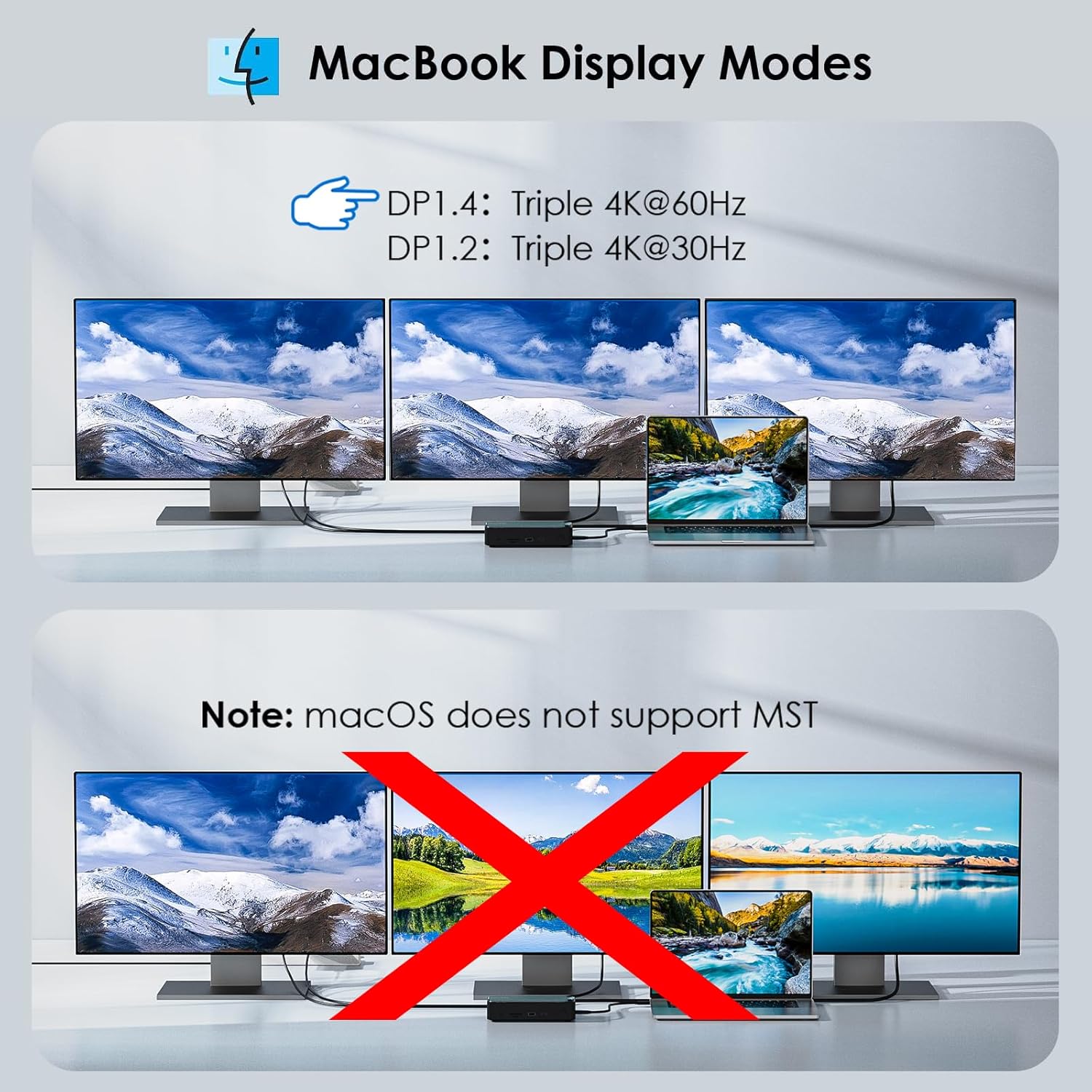 WAVLINK USB C Docking Station 3 Monitors, 13 in 1 USB C Hub with 10Gbps M.2 PCIe/SATA SSD Enclosure, Expands MacBook/Mac mini (M4/M3/M2/M1), 4K@60Hz HDMI/DP, 100W PD, USB C/USB A, SD/TF, Gigabit RJ45
