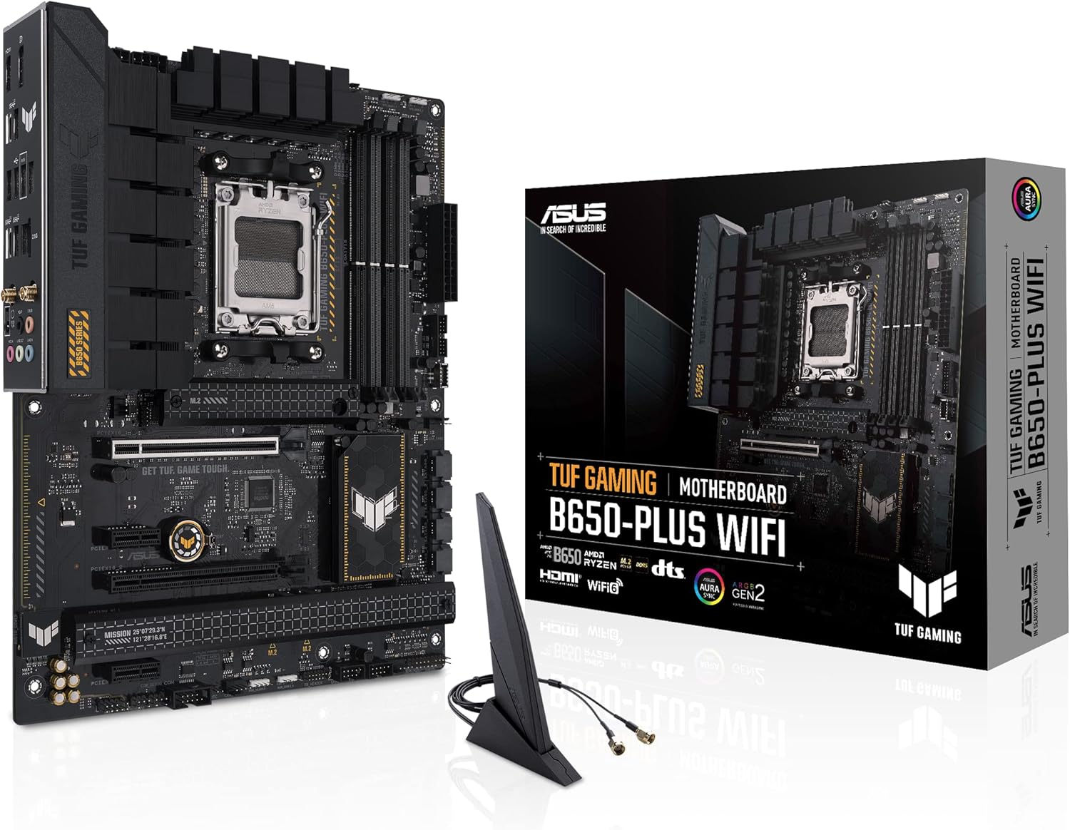 ASUS TUF Gaming B650-PLUS WiFi Motherboard Socket AMD AM5 (Ryzen 7000, ATX, PCIe 5.0, DDR5 Memory, 14 Power Stages, USB 3.2 Gen 2x2 Type-C, WiFi6, Aura Sync)