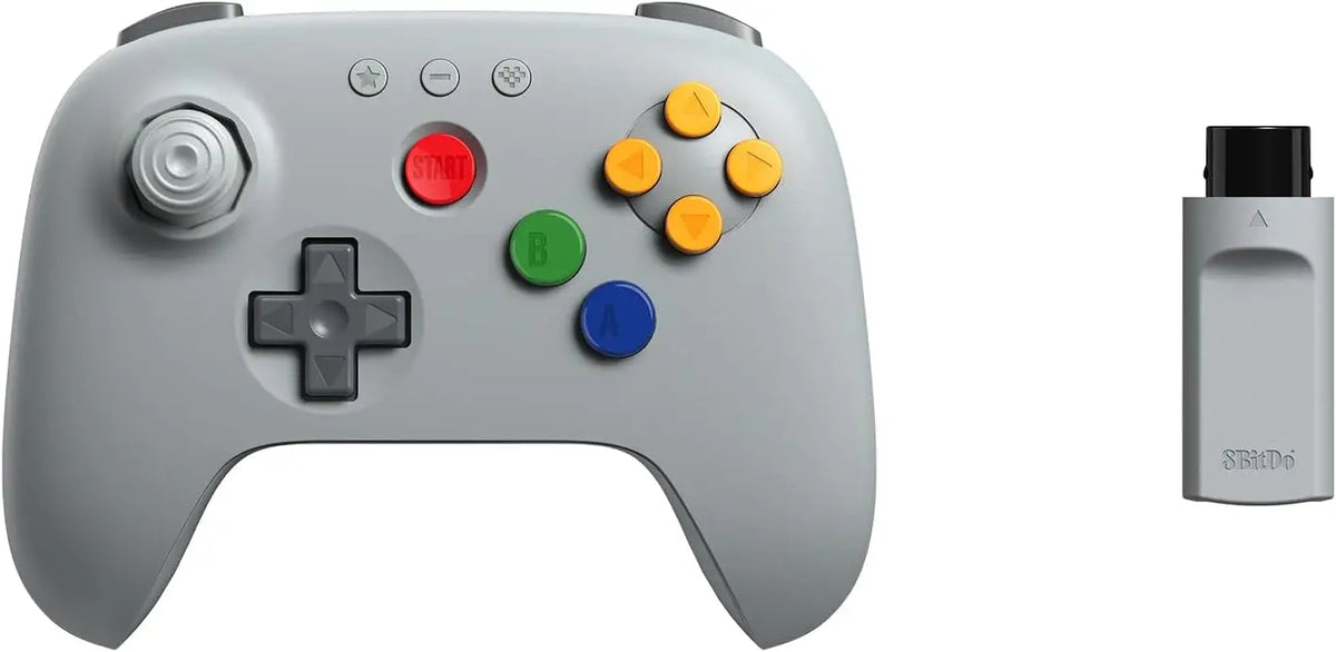 8BitDo 64 2.4G Wireless Controller for Original N64 Console Analogue 3D and Windows (Grey)