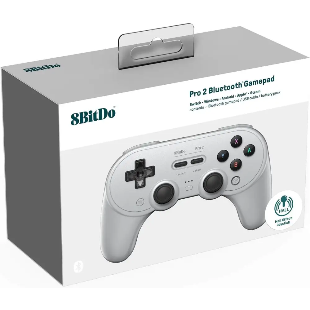 8BitDo Pro 2 Bluetooth Controller for Switch Hall Effect Joystick Update Wireless Gaming PC Android and Steam Deck &