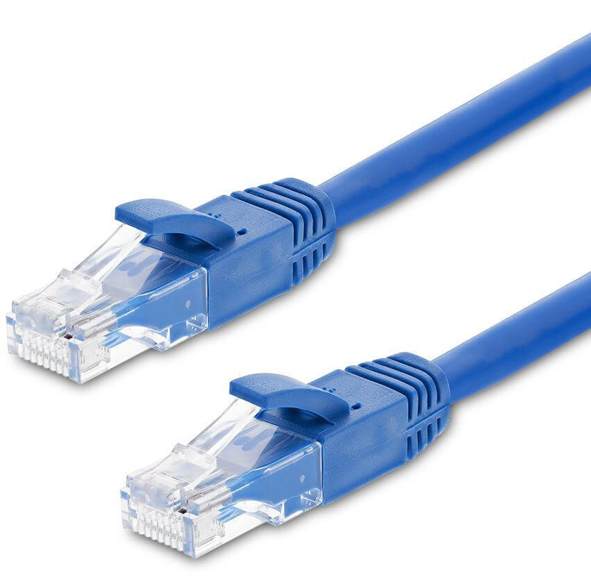 8ware CAT6 Ultra Thin Slim Cable 15m - Blue Color Premium RJ45 Ethernet Network LAN UTP Patch Cord 26AWG for Dataconsumables