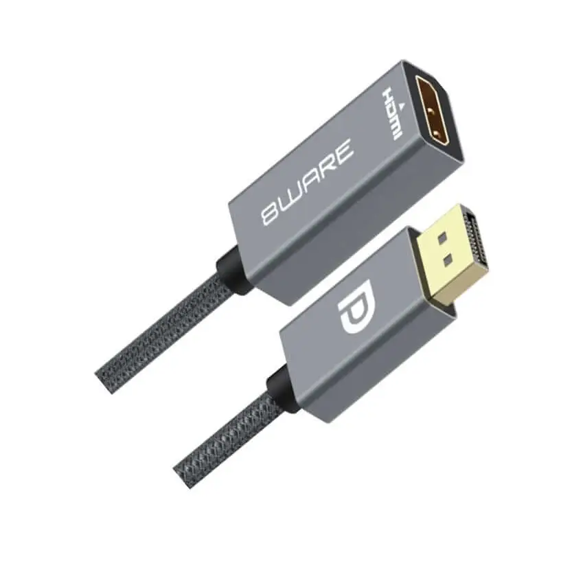 8ware DisplayPort DP to HDMI Adapter Converter Cable 15cm - Male Female 1080P Gold-Plated for PC/Laptop HDTVs