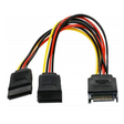 SATA Power Splitter Y Cable Adapter 15cm 1x 15-pin to 2x Male Female 1 2 Extension