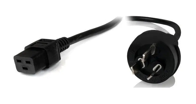 8Ware Power Cable 2m 3-Pin AU to IEC C19 Male Female 10A Electrical Safety Black