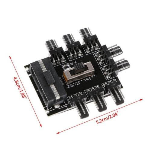 8way Fans Hub Splitter Pc Computer 3p Molex Fan Cooler Cooling Speed Controllerconsumables
