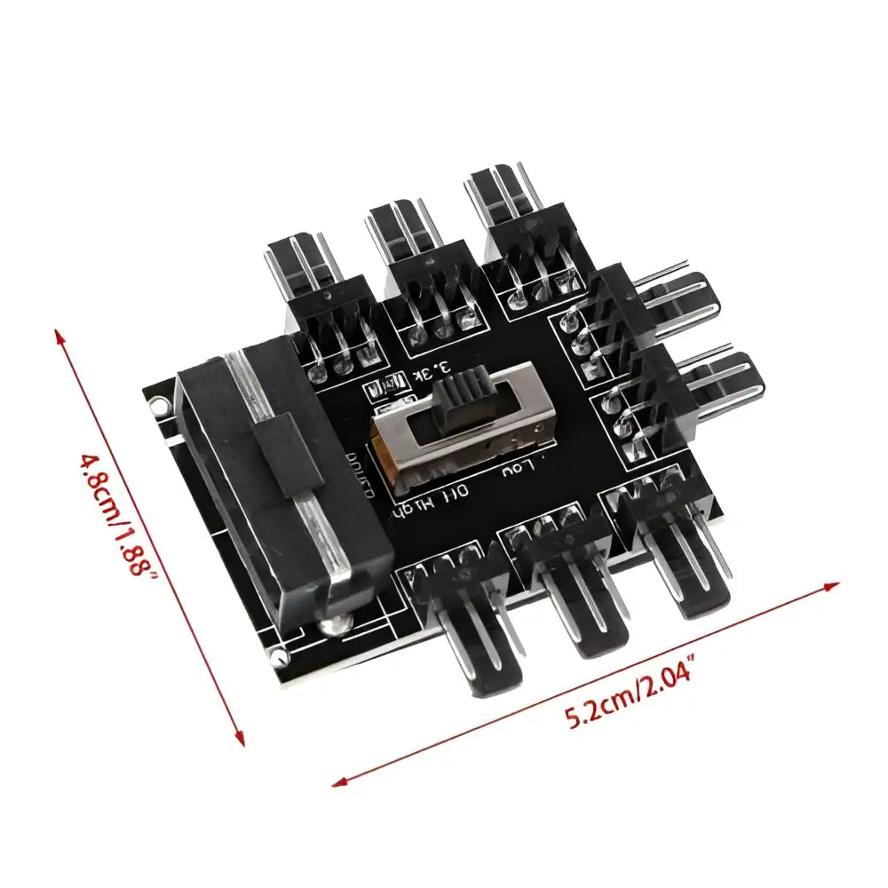 8way Fans Hub Splitter Pc Computer 3p Molex Fan Cooler Cooling Speed