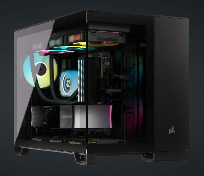 CORSAIR 2500X Tempered Glass mATX, ATX Mid-Tower, Black Dual Chamber Case