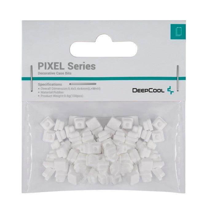 DeepCool PIXEL Series decorative case bits in white packaging, ideal for customizing CH series cases.