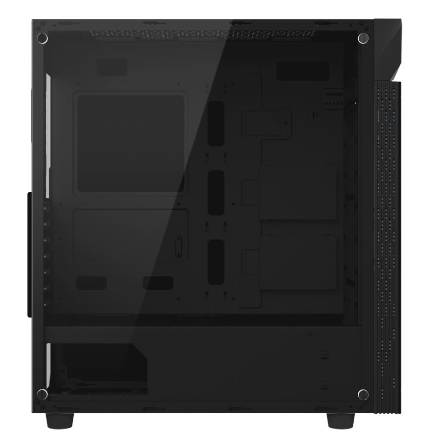 Gigabyte C200 RGB Tempered Glass ATX Mid-Tower PC Gaming Case 2x3.5" 2x2.5" 2xUSB3.0 Detachable Dust Filter Liquid Cooling PSU Shroud Design(BLACK)