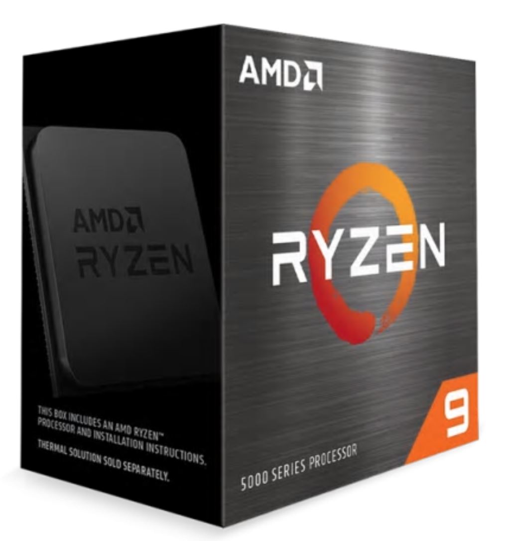AMD Ryzen 9 5900X Zen 3 CPU 12C/24T TDP 105W Boost Up to 4.8GHz Base 3.7GHz Total Cache 70MB No Cooler (RYZEN5000)(AMDCPU) core