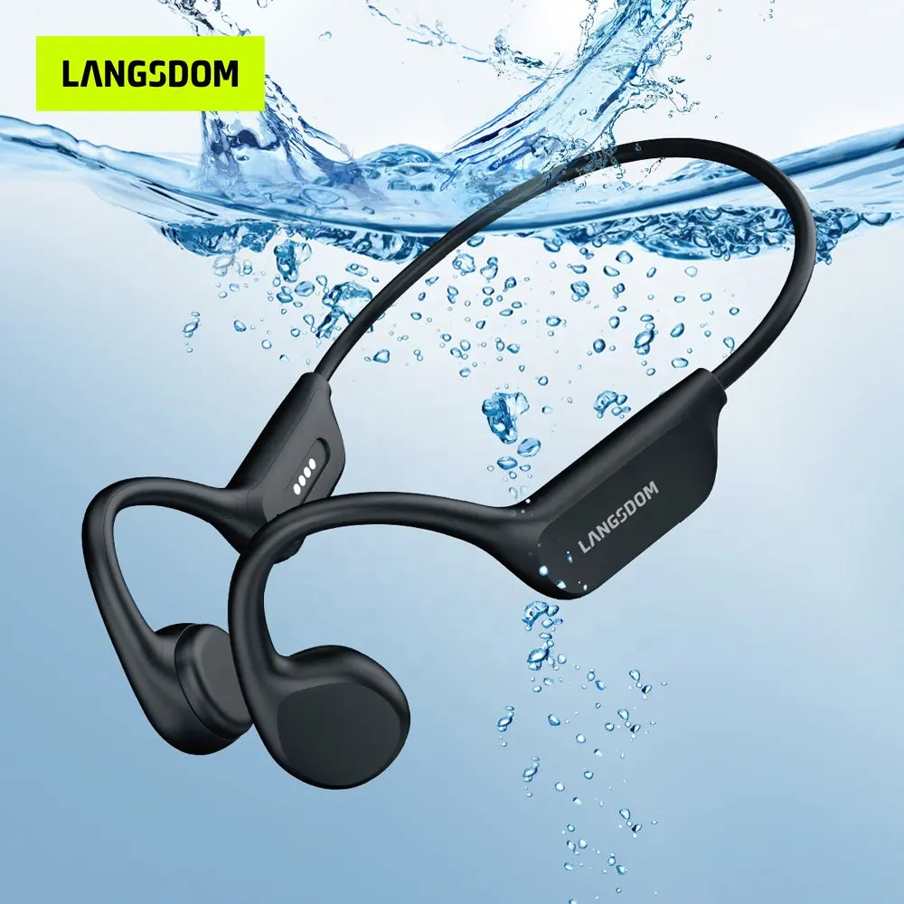 OEM Bone Conduction Headphone Wireless Sport Earphones Open Ear TWS IPX8 Waterproof Bluetooth Headset With 32G TF Card