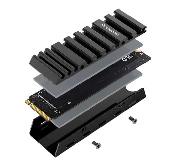 Simplecom SA110 M.2 SSD Aluminum Heatsink with Thermal Silicone Pads for PC and PS5