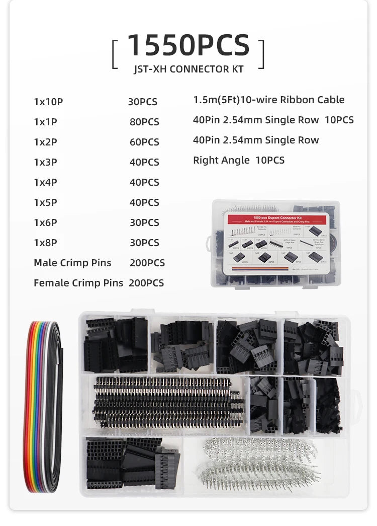 SN-28B Dupont Crimping Plier 0.25-1mm²/23-17AWG 310/620/1550PCS 2.54mm Dupont WireTerminals Clamp Kit Connectors Hand Tools Set