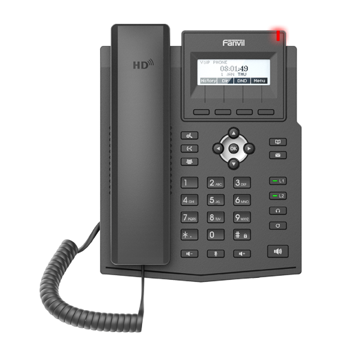 Fanvil X1sp Entry Level IP Phone - 128x48 Dot Matrix Display, 2 Lines, Integrated Poe, HD Audio W/ G.722 & Opus