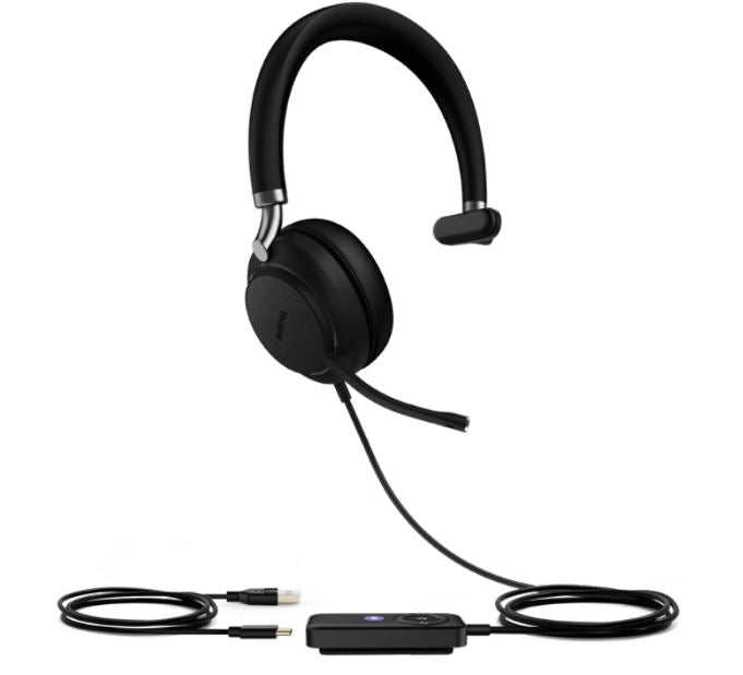 Yealink TEAMS-UH38-M Teams Certified Dual Mode USB and Bluetooth Headset, Mono, USB-A, Call Controller