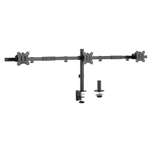 Brateck Triple-Monitor Steel Articulating Monitor Mount Fit Most 17"-27" Monitor Up to 9KG VESA 75x75,100x100(Black)