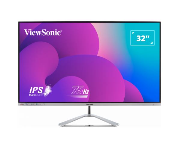 ViewSonic 32” Office Professional Stylish & Ultra Thin bezel, SuperClear IPS 4ms, FHD, HDMI, DP, VGA, Speakers, Low Energy 26w, VX3276-mhd-3 Monitor