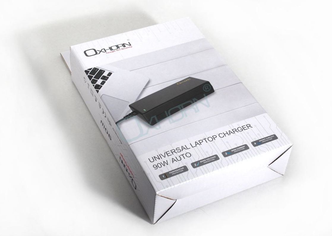 Oxhorn Laptop/ Mini PC Charger 90W Auto Universal Power Adapter with 11 Tips, Fit Notebook/Mini PC HP ASUS Lenovo Dell Acer Toshiba 1.5m Power cable