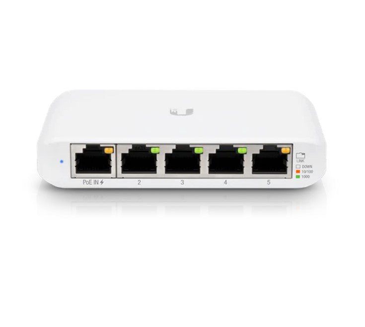 Ubiquiti UniFi Network, Switch, USW-Flex-Mini, 5-Port, No POE, (4) GbE Ports, (1) GbE PoE Input, Layer2, No Mount