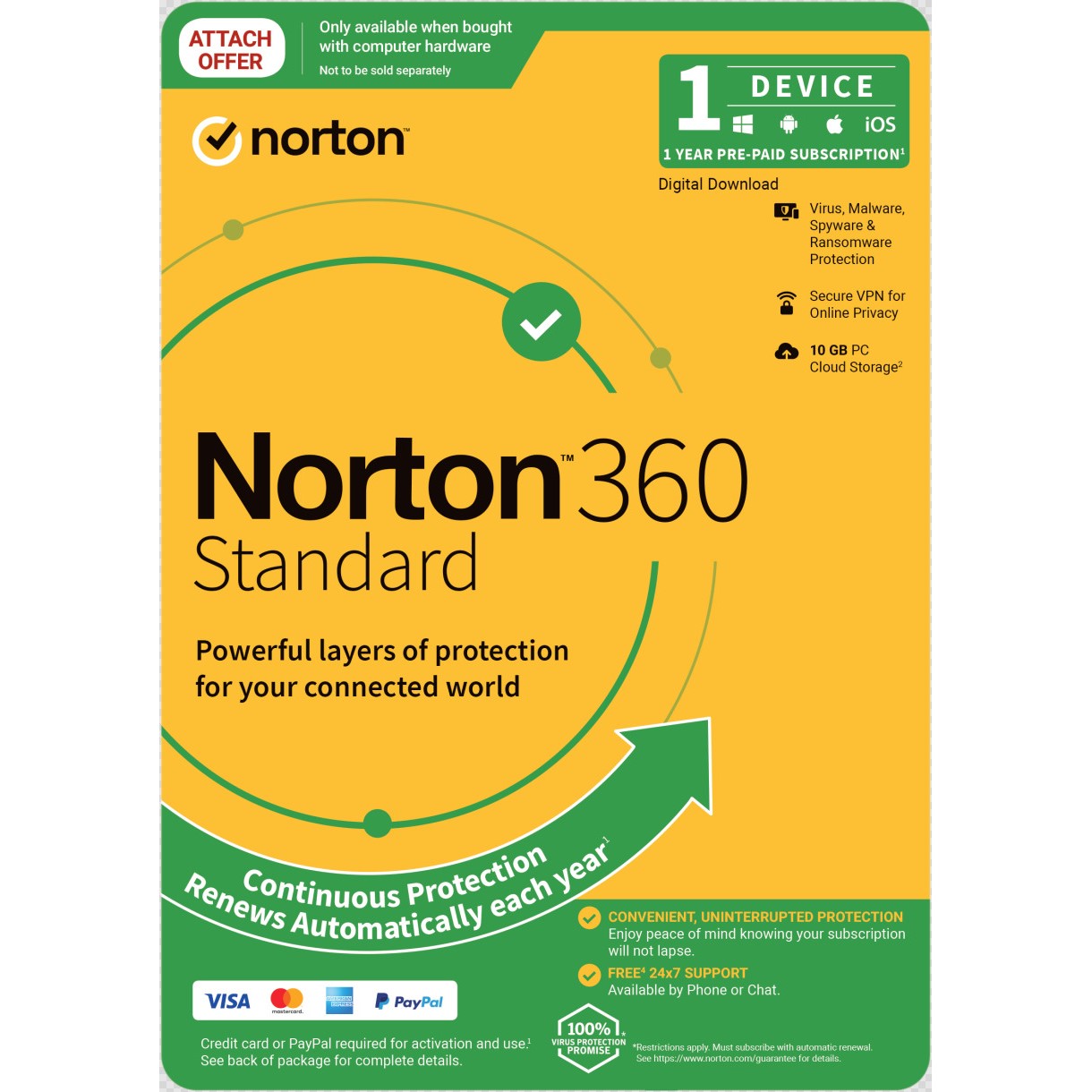 Norton 360 Standard 10GB AU 1 User 1 Device ESD Version - Keys via Email