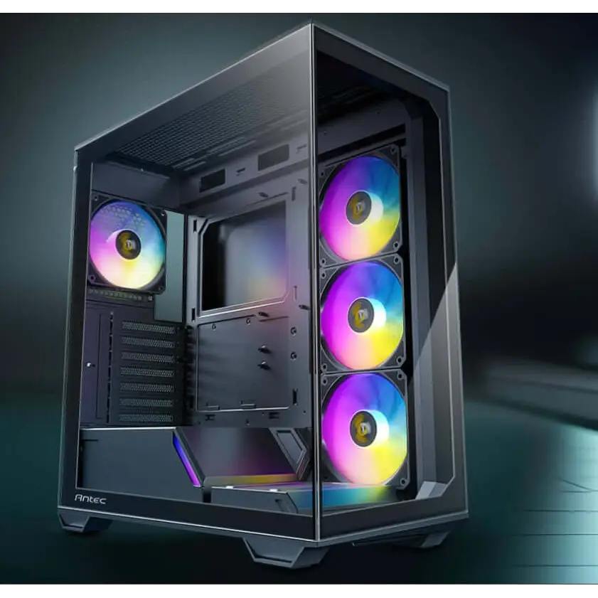 Antec C3 ARGB Black ATX 270 Degrees View 4x PWM Fans control USB-C 36CM top 24cm Front. Cable Management GPU 41.5 CM.