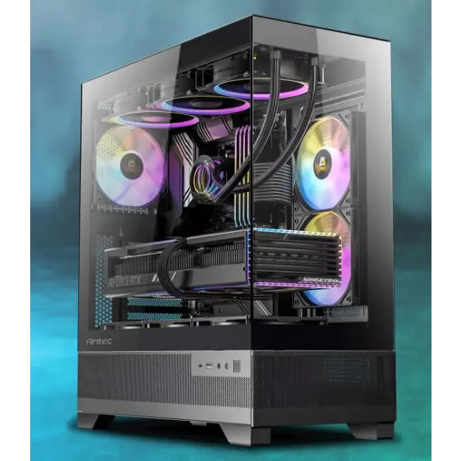 Antec CX700 ARGB Black ATX USB 3.0 and Type-C 3.2 Gen 2 Tool Free Panels Vertical Cooling 3x 120mm Fans Gaming Case