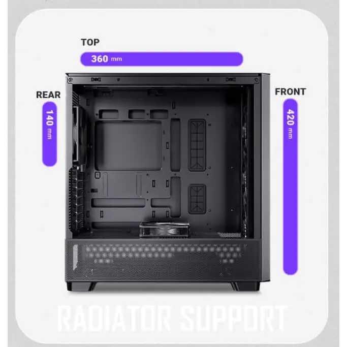 Antec Flux ATX Black Premium Walnut Trim 5x PWM Performance Fans. Ultra Cooling Design ARGB Controller Mid Tower Case