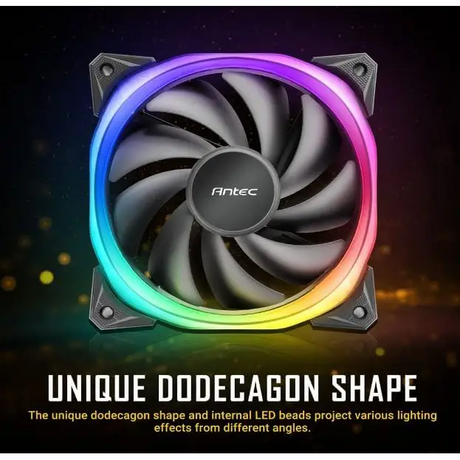 Antec Fusion 3x 120mm ARGB PWM HB Fan + Controller 57.93 CFM AP 2.11 Noise Level 31.21. Woven Cable PMW Daisy Chain