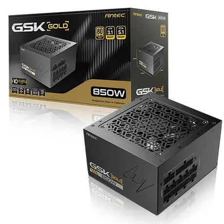Antec GSK850 V2: ATX12V 3.1 850W Full-Modular 80+ Gold 120mm fan 24-pin 12V-2x6 2×CPU 4×PCI-E 8×SATA 4×Molex