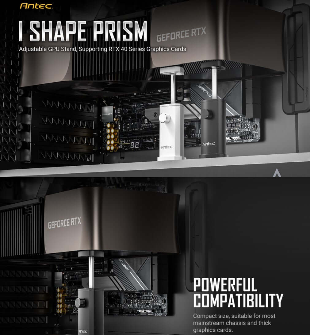 Antec IGPU VGA Bracket Holder. Solid Construction & durability - White Aluminum Alloy Metal. Magnetic Non-Slip Base