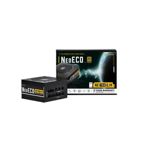 Antec NE 750w 80+ Gold Fully-Modular LLC DC 1x EPS 8PIN 120mm Silent Fan Japanese Caps ATX Supply PSU 7 Years Warranty