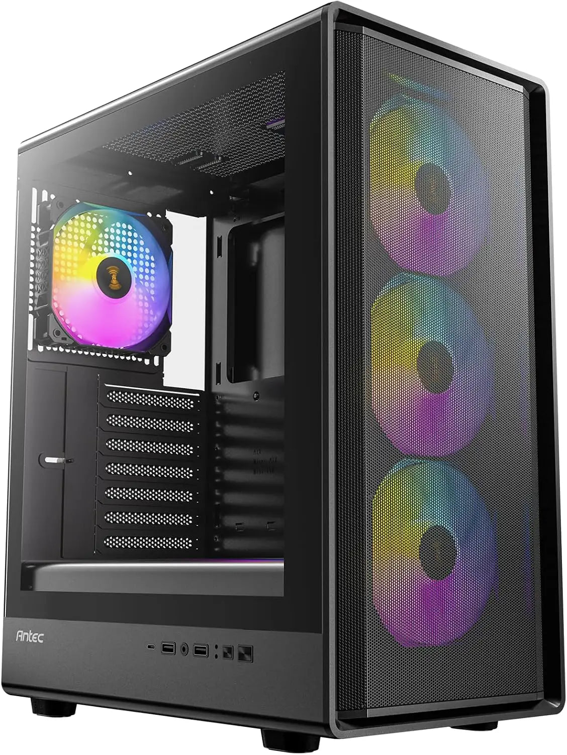 Antec P6 Neo ARGB 4 PWM Fans Included 240 mm Top Radiator Support Type-C 3.2 Gen 2 Tool-Free Tempered Glass Side Panel
