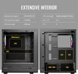 Antec P6 Neo ARGB 4 PWM Fans Included 240 mm Top Radiator Support Type-C 3.2 Gen 2 Tool-Free Tempered Glass Side Panel