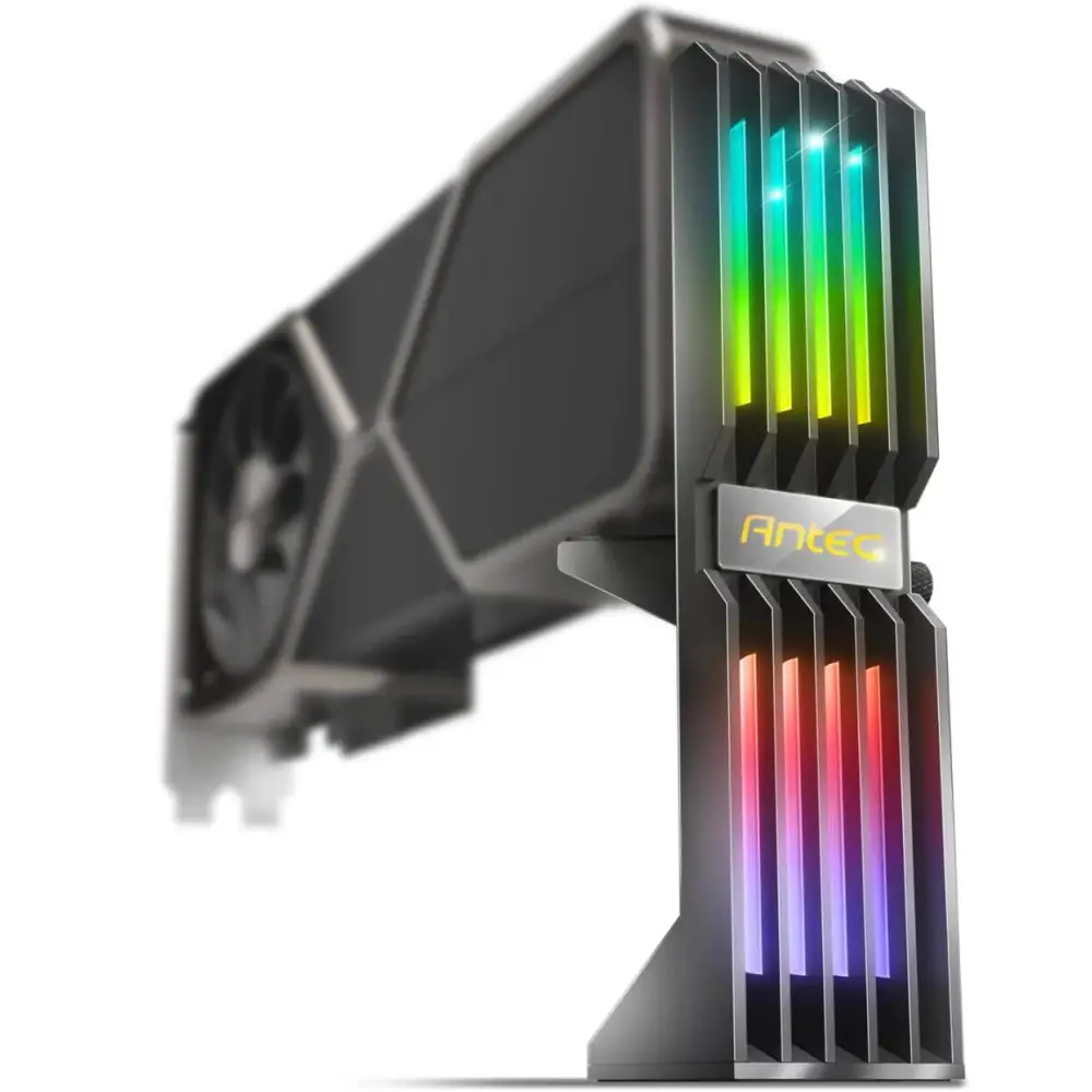Antec RGB GPU Support Bracket Graphics Card Holder Addressable 5V 3PIN Connector. Black