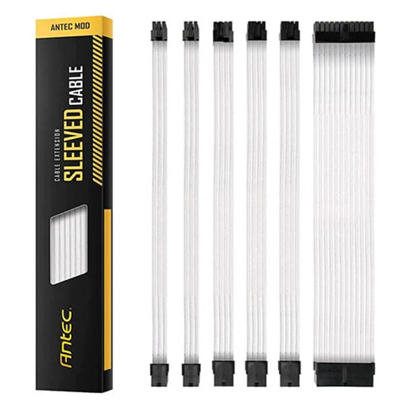 Antec Sleeved Extension power supply unit  cables- white