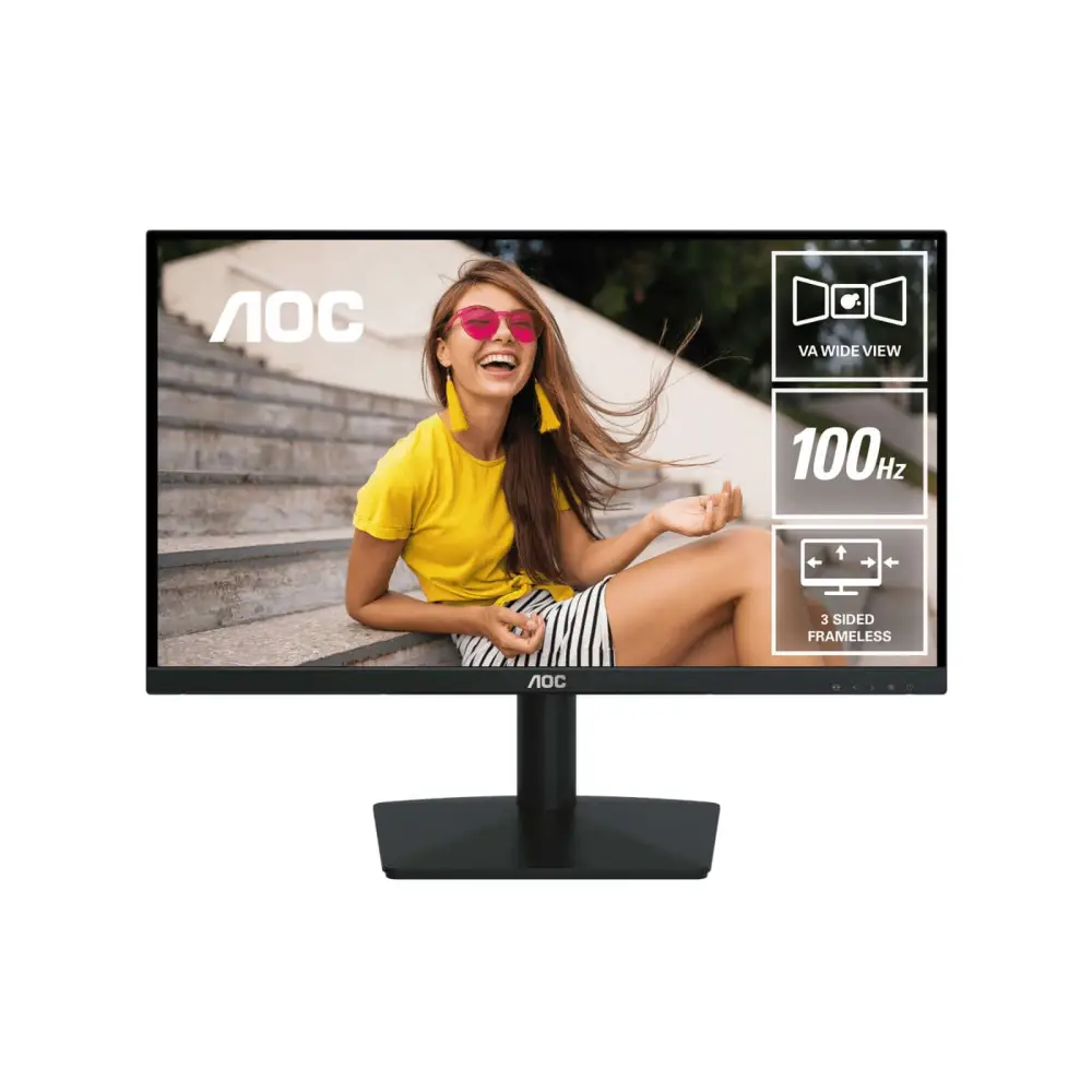 AOC 21.45’’100Hz 1920 × 1080 (FHD) VGA 1 HDMI 1.4 AdaptiveSync 3-Sided Frameless Low Blue Mode Office POS Business Uni